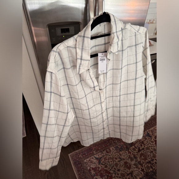 Abercrombie & Fitch long sleeve plaid oversized cotton button down shirt - Picture 5 of 10